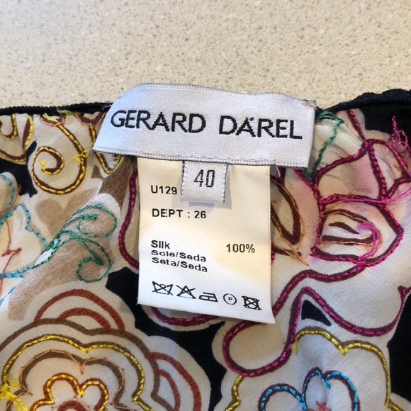 GERARD DAREL SILK BEADED & EMBROIDERED SKIRT MULTICOLORED FRENCH SIZE 40 US 8 - Picture 9 of 11